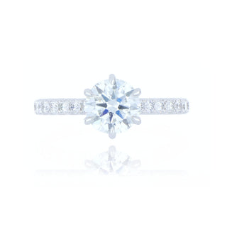 Platinum 1.33ct Diamond Solitaire Ring With Stone Set Shoulders