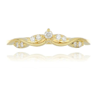 9ct yellow gold 0.11ct diamond wishbone ring