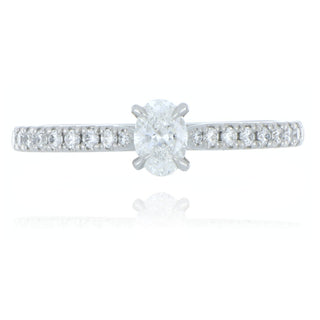 A&S Engagement Collection Platinum 0.27ct diamond solitaire ring with diamond set shoulders