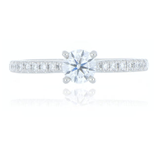 A&S Engagement Collection Platinum 0.50ct diamond solitaire ring with diamond set shoulders