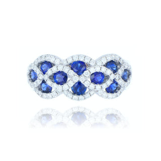 18ct White Gold 1.37ct Sapphire And Diamond Peacock Ring