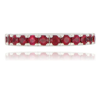 18ct white gold 0.84ct ruby half eternity ring