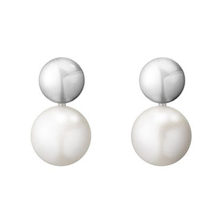Georg Jensen Silver Moonlight Grapes Pearl Drop Earrings