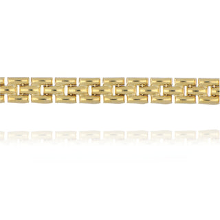 9ct yellow gold 3 row brick bracelet