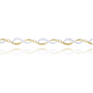 9ct Yellow And White Gold 0.60ct Diamond Swirl Bracelet