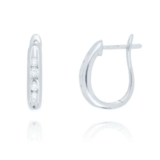 18ct white gold 0.27ct diamond hoop earrings