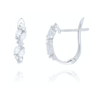 18ct White Gold 0.50ct Fancy Diamond Hoop Earrings