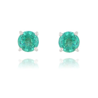 9ct white gold 0.94ct emerald stud earrings