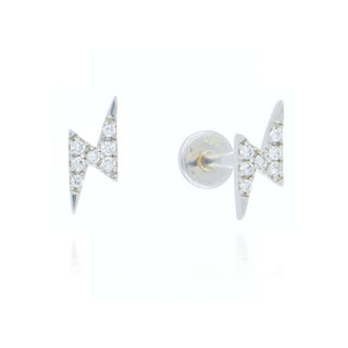 A&S Ear Styling Collection 14ct White Gold Diamond Lightning Bolt Single Stud Earring