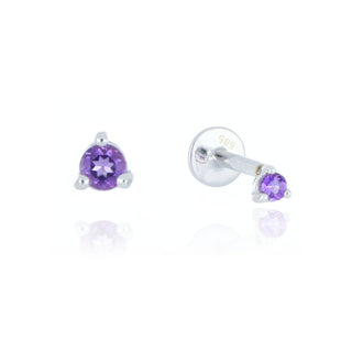 A&S Ear Styling Collection 14ct White Gold 2mm Amethyst Single Stud Earring