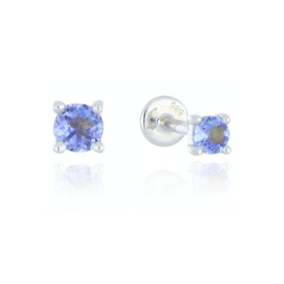 A&S Ear Styling Collection 14ct White Gold 3mm Tanzanite Single Stud Earring