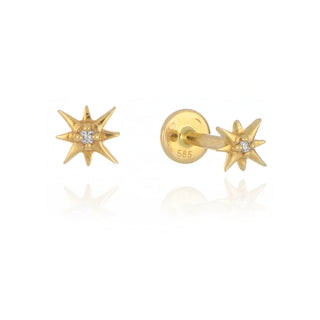 A&S Ear Styling Collection 14ct Yellow Gold Diamond Star Single Stud Earring