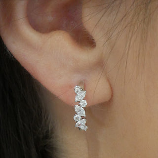 18ct White Gold 0.71ct Diamond Scatter Hoop Earrings