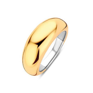 Ti Sento Yellow Gold Plated Domed Ring - Size 54