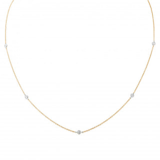 9ct Yellow Gold 0.15ct Diamond Scatter Necklet