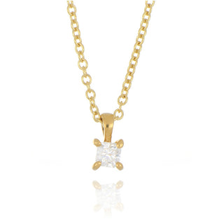 18ct yellow gold 0.15ct diamond solitaire necklace