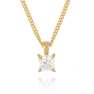 18ct yellow gold 0.48ct diamond solitaire necklace