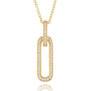 18ct Yellow Gold 0.17ct Diamond Open Link Necklace