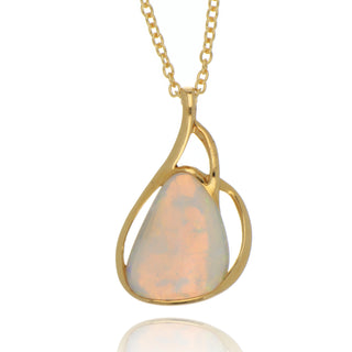 18ct yellow gold 2.05ct opal necklace