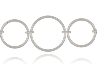 A&S Paradise Collection Silver Cubic Zirconia Circles Bracelet
