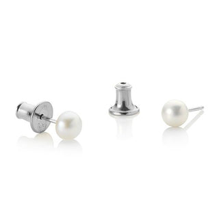 Jersey Pearl Silver 5-5.5mm Pearl Stud Earrings