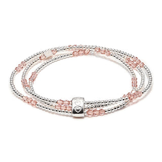Annie Haak Blush Rose and Silver Looped Bracelet 17cm