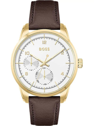 BOSS 42mm Yellow Gold Plated Sophio Quartz Watch