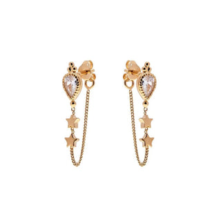 Annie Haak Gold Plated Vintage Crystal Star Drop Earrings