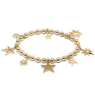 Annie Haak Gold Plated Crystal Cluster of Stars Bracelet 17cm