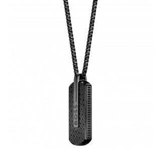 Boss Orlado Black Stainless Steel Dog Tag Necklace