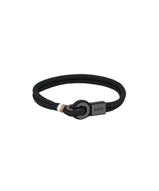 Boss Thad Iconic Sport Black Nylon Cord Bracelet