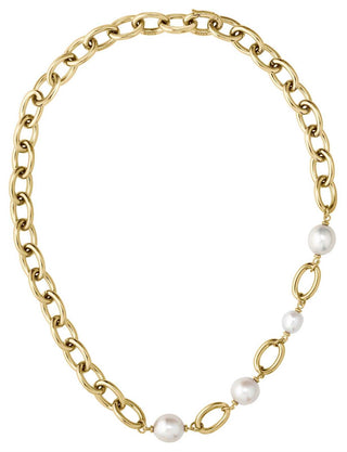 Boss Leah Yellow Gold Plated Pearl Necklace