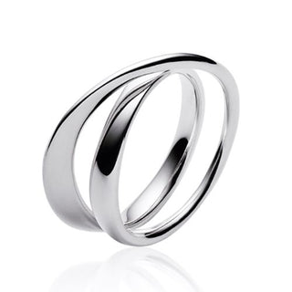 Georg Jensen Silver Moebius Ring - Size 56