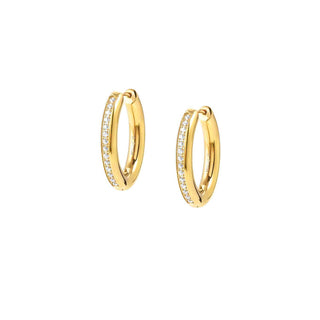 Nomination Stainless Steel and Yellow Gold PVD Colour Coated Affinity Cubic Zirconia Hoop Earrings
