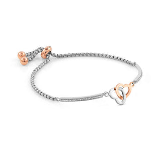 Nomination Stainless Steel and Rose Gold PVD Milleluci Double Heart Bracelet