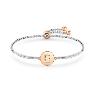 Nomination Stainless Steel and Rose Gold PVD Milleluci Letter E Bracelet