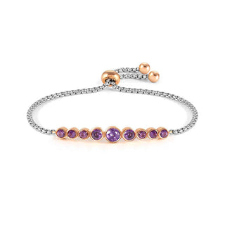 Nomination Stainless Steel and Rose Gold PVD Milleluci Bracelet with Purple Crystals