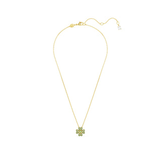 Swarovski Gold-Tone Idyllia Green Clover Pendant