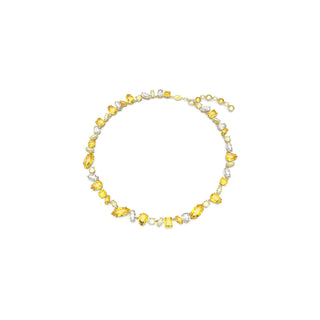 Swarovski Gold-Tone Plated Gema Mixed Cut Yellow Necklace