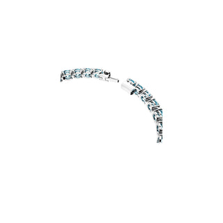 Swarovski Rhodium Plated Matrix Tennis Round Cut Blue Bracelet