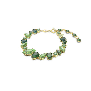Swarovski Gold-Tone Plated Gema Mixed Cut Green Bracelet