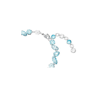 Swarovski Rhodium Plated Gema Mixed Cut Blue Bracelet