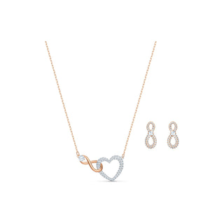 Swarovski Rose Gold-Tone Plated Infinity and Heart Set