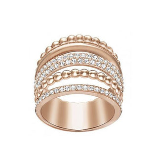 Swarovski Rose Gold Plated Click Ring - Size 60