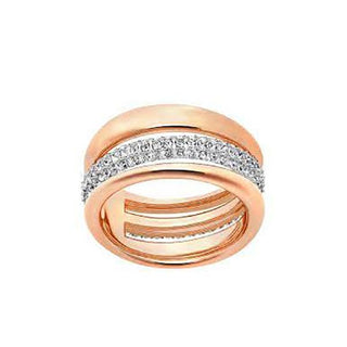 Swarovski Rose Gold Plated Exact Ring - Size 50