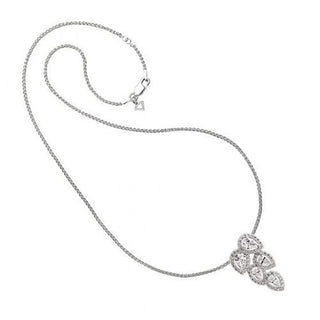 Diamonfire Silver Cz Pear-shaped Cluster Necklace
