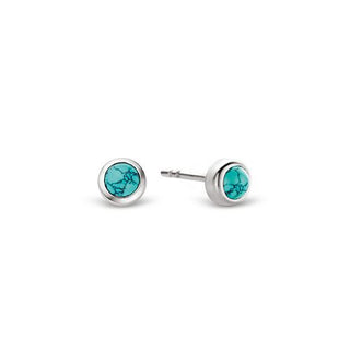 Ti Sento Silver Turquoise Solitaire Stud Earrings