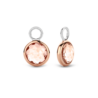 Ti Sento Silver & Rose Gold Plated Pink Crystal Ear Charms