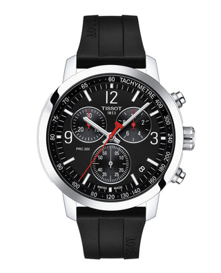 Tissot 43mm PRC 200 Black Chronograph Quartz Watch