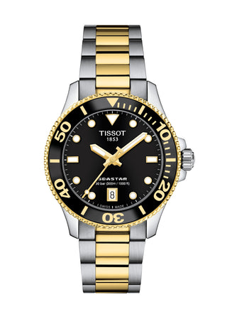 Tissot 36mm Seastar 1000 Two-Tone Black Quartz Watch